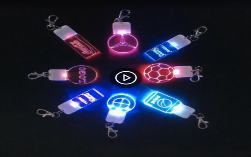 Light up Flashing Acrylic KeyChain/LED Keychain